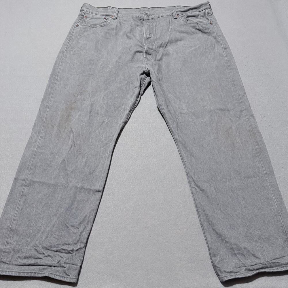 Levi's 501 Straight Jeans Gray Denim High Rise Classic Zip Fly Bootcut 46X30